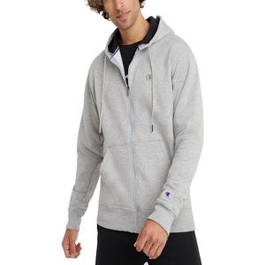 image:imageChampion Mens Powerblend Fullzip Hoodie Standard Fit Midweight FleecePlatinum Silver Heather