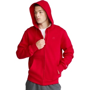 image:imageChampion Mens Powerblend Fullzip Hoodie Standard Fit Midweight FleeceTango Red