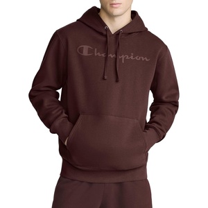 image:imageChampion Mens Powerblend Hoodie Midweight Fleece Tonal Script LogoBitter Chocolate