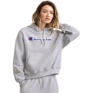 image:imageChampion Womens Pullover Fleece Hoodie Loose Fit Midweight Script Logo Available in Regular and PlusOxford Gray Heather  Classic Script Logo